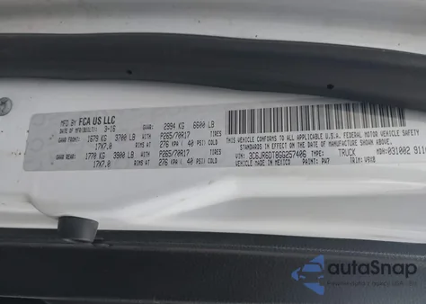 2016 Ram 1500 Tradesman z USA, uszkodzony, nr VIN 3C6JR6DT8GG257406